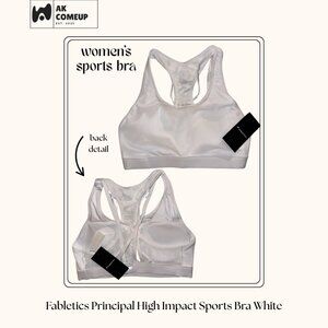 Fabletics Principal High Impact Sports Bra White
